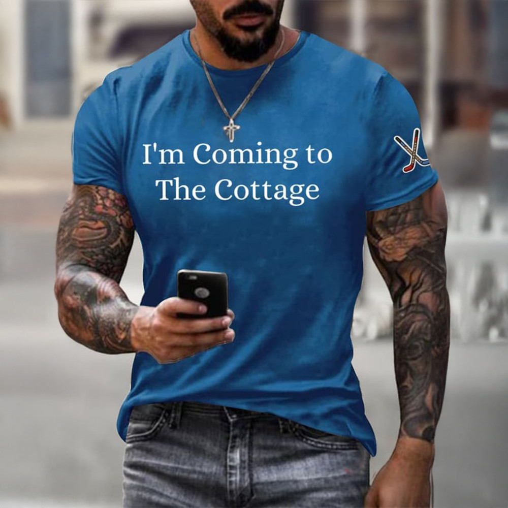 I'm Coming To The Cottage Hockey T-Shirt Heated Rivalry Clothes Hockey Men Gifts
