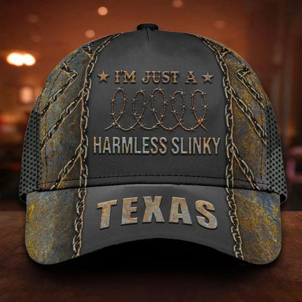 I'm Just A Harmless Slinky Texas Razor Wire Hat I Stand With Texas Hat I'm Just A Harmless Slinky Texas Razor Wire Hat I Stand With Texas Hat