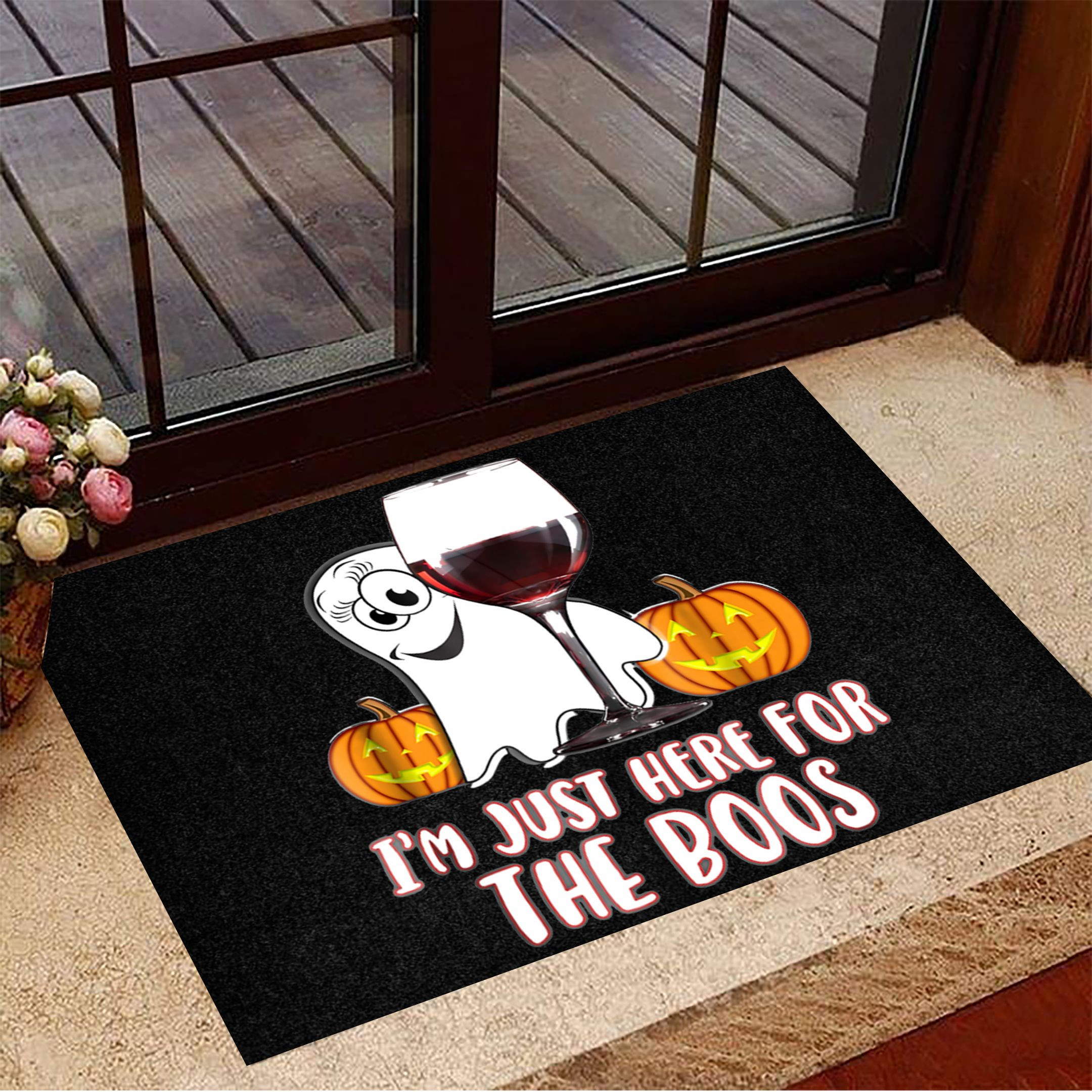 I'm Just Here For The Boos Doormat Decorative Door Mats Halloween Theme Decorations