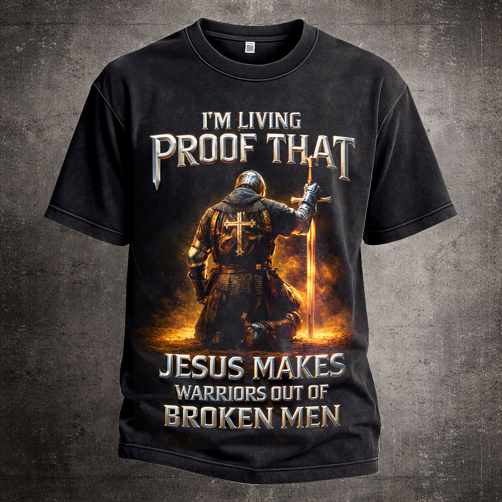 I'm Living Proof That Jesus T-Shirt Faith Based Clothes Unique Gift For Husband