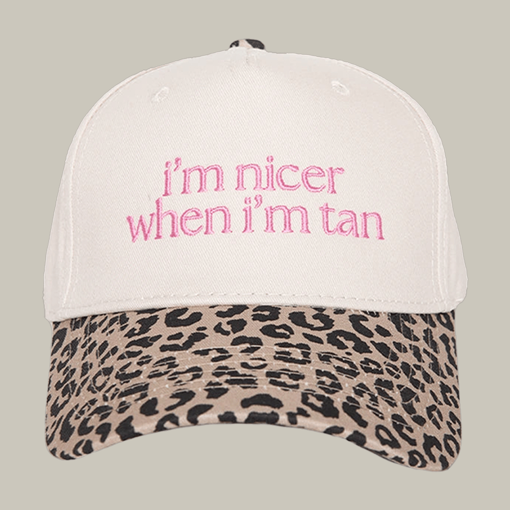 I'm Nicer When I'm Tan Funny Two Toned Hat Witty Sayings Katydid Hat Funny Gift Ideas