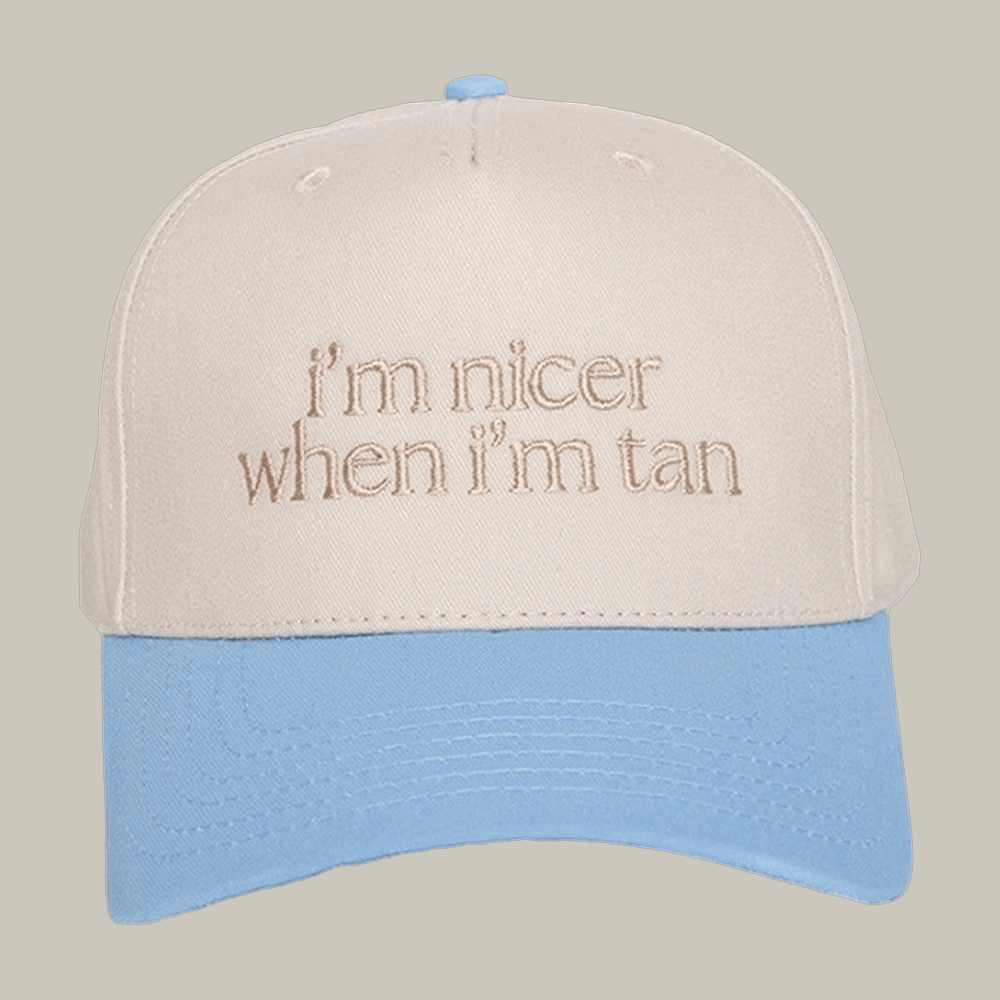I'm Nicer When I'm Tan Funny Two Toned Vintage Hat Joke Themed Hat Sarcastic Gift Ideas