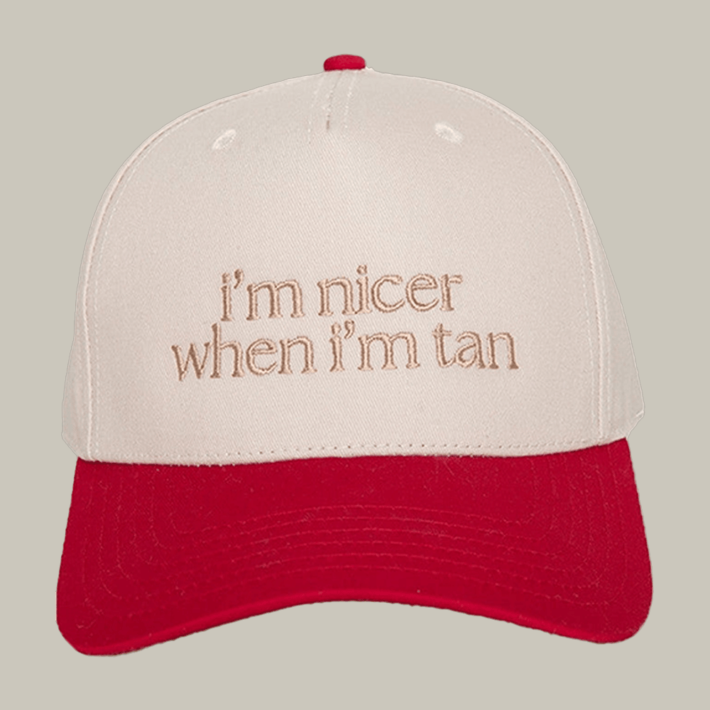 I'm Nicer When I'm Tan Funny Two Toned Vintage Hat Katydid Brand Merchandise
