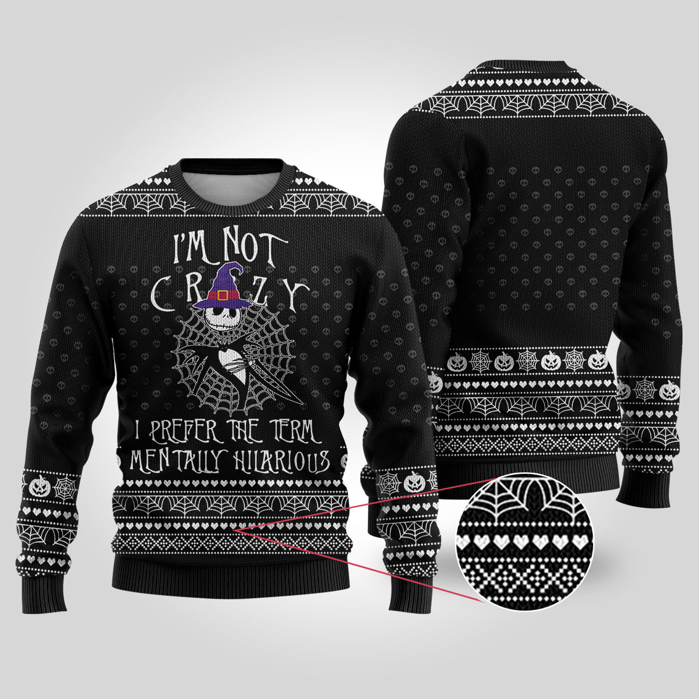 Im Not Crazy The Nightmare Before Christmas Halloween Sweater Black Best Christmas Merch Gift for Family and Friends