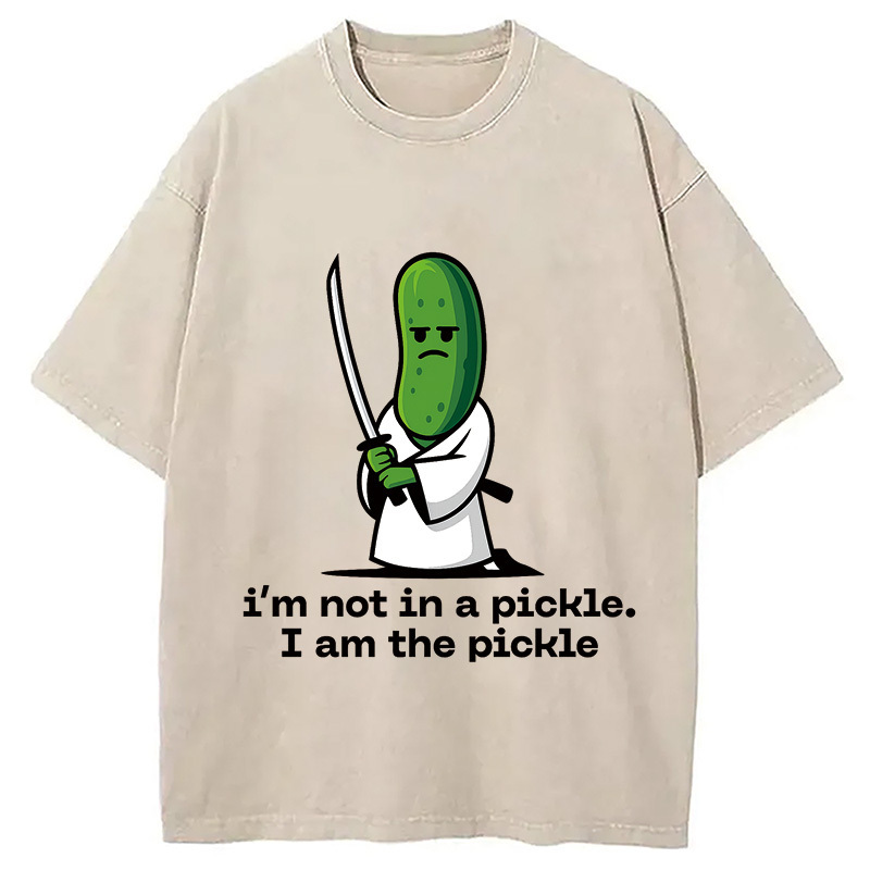 I'm Not In A Pickle Washed T-Shirt Funny Aesthetic Trendy Apparel Gifts For BFF