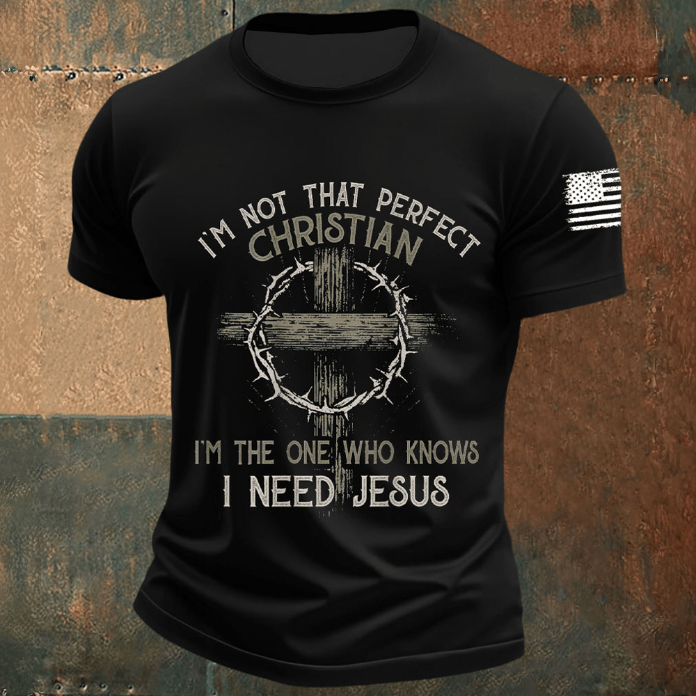 I'm Not That Person Christian T-Shirt I Need Jesus American Flag Shirt Christian Themed Gifts