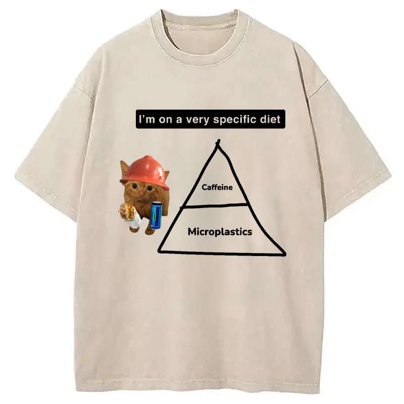 I'm On A Very Specific Diet Washed T-Shirt Cool Graphic Tee For Men Women Gifts For Besties