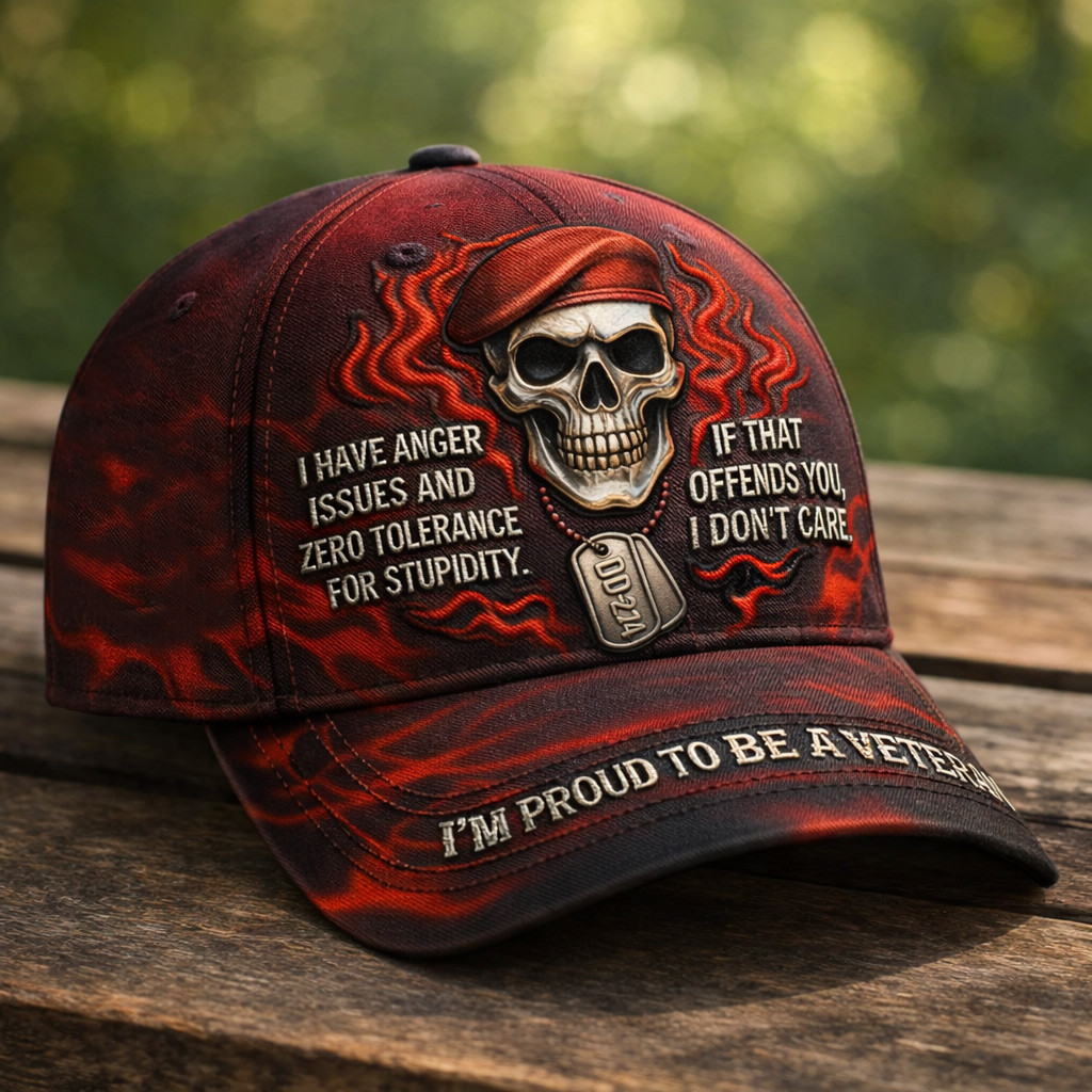 I'm Proud To Be A Veteran Hat Patriotic Skull Baseball Cap Veteran Dad Gift Ideas