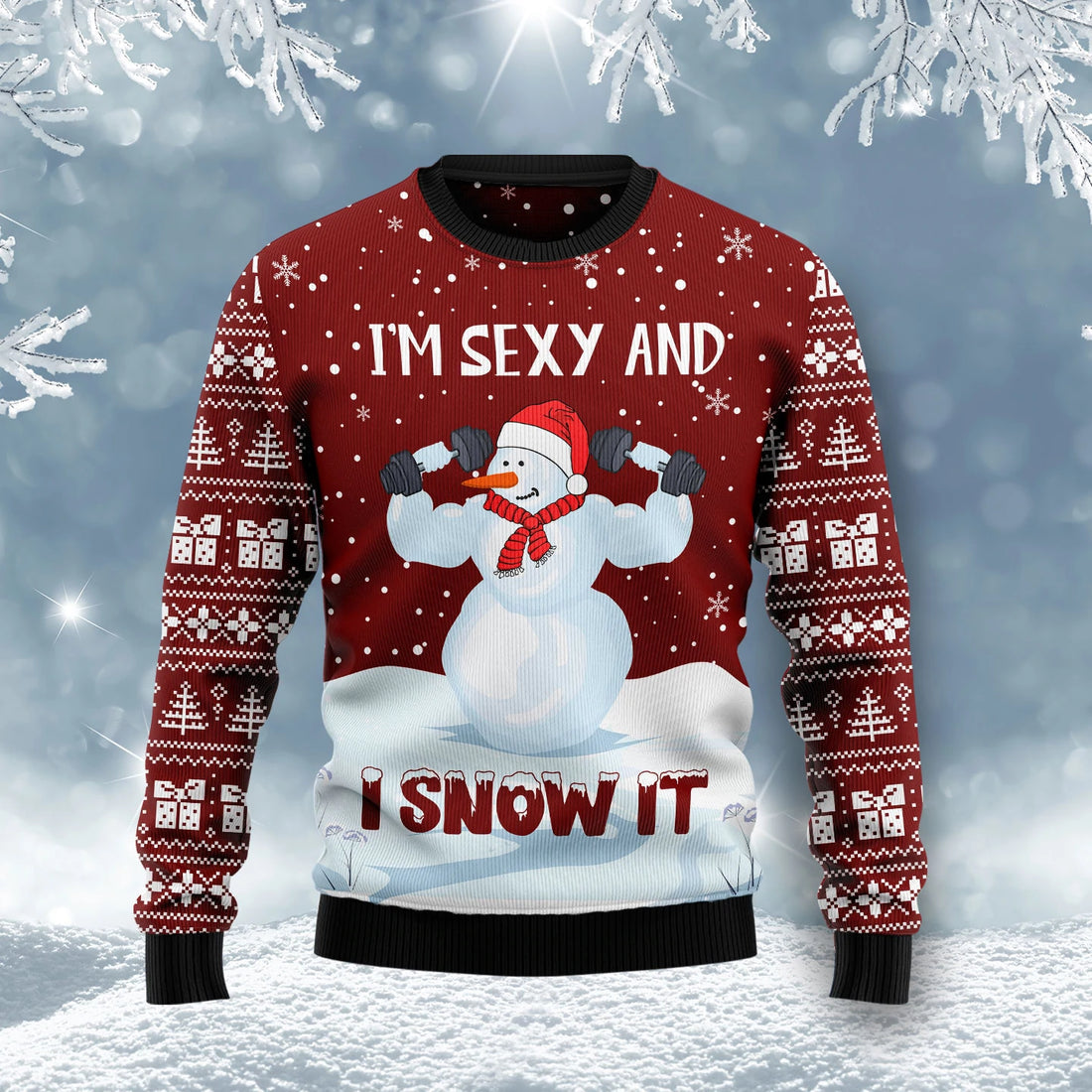 I'm Sexy And I Know It Ugly Christmas Sweater Funny Snowman Xmas Jumper Gifts For Her