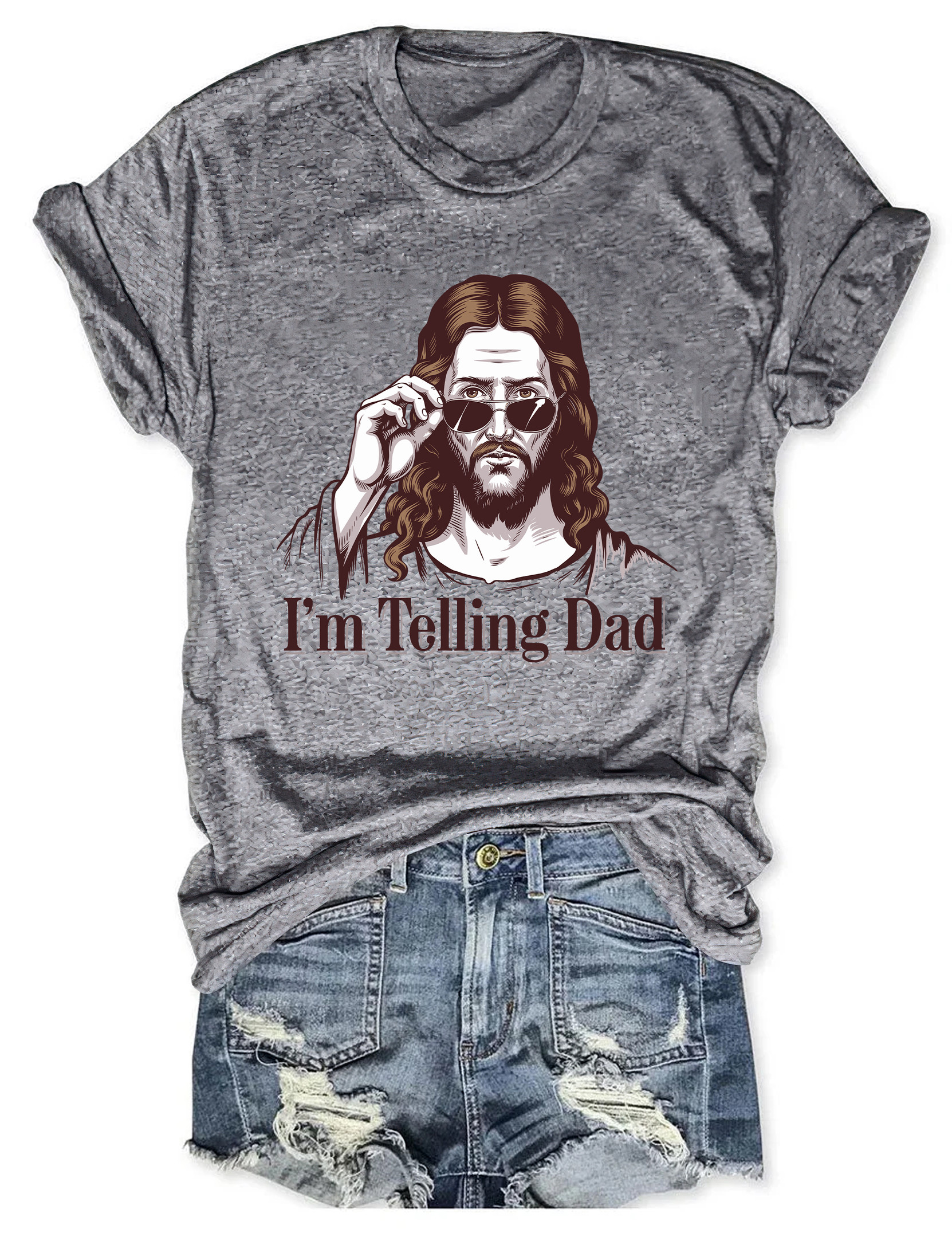 I'm Telling Dad T-Shirt Jesus Apparel Christian Clothing Unique Gifts For Christians