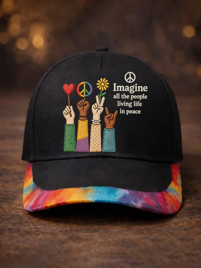 Imagine All The People Living Life In Peace Baseball Hat Peace Movement Apparel Gift For Her