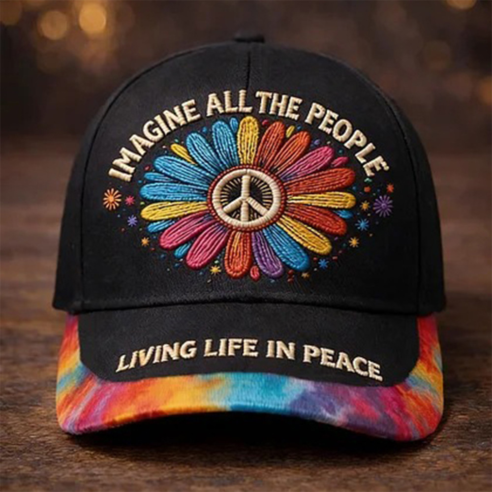 Imagine All The People Living Life In Peace Hat Hippie Style Baseball Cap