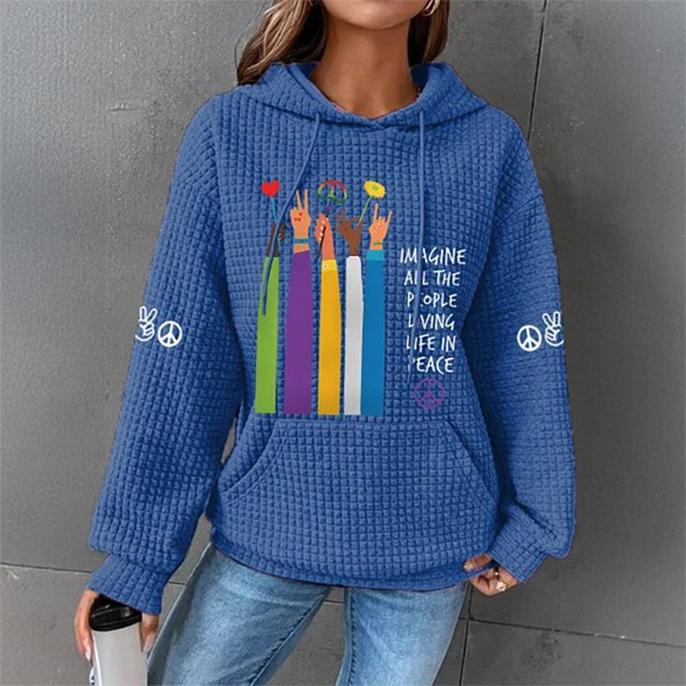 Imagine All The People Living Life In Peace Hoodie Boho Hippie Apparel Gift For Activist