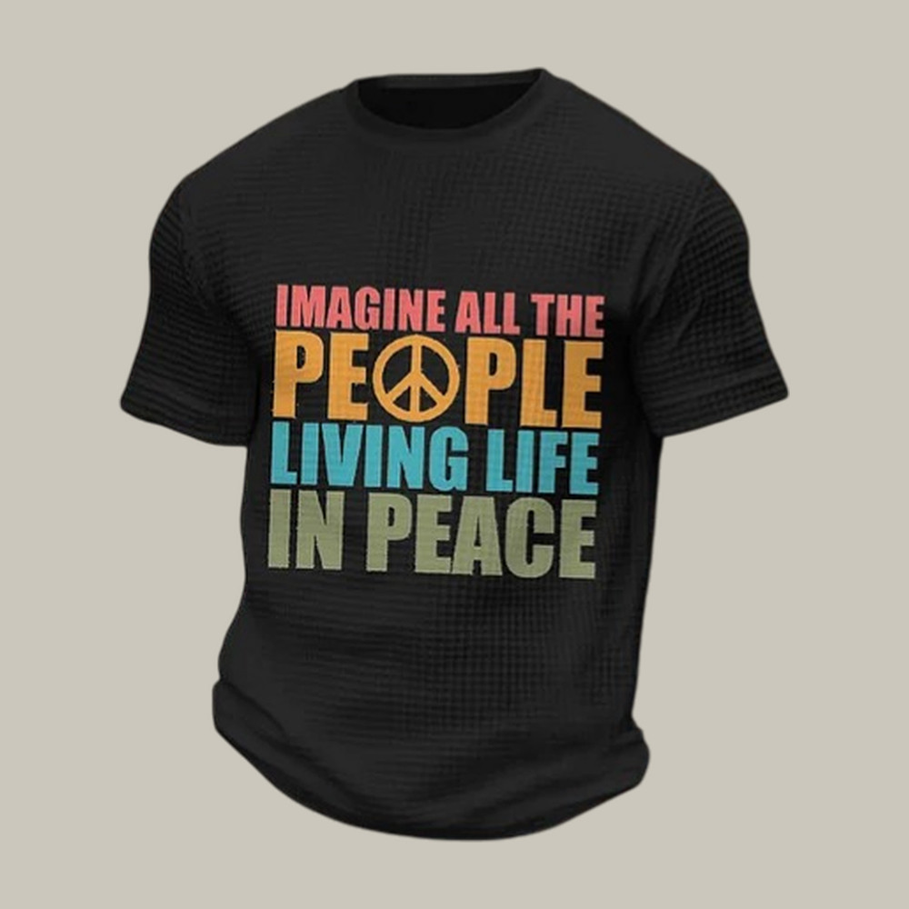Imagine All The People Living Life In Peace T-Shirt John Lennon Music Lyrics Shirt Hippie Wear