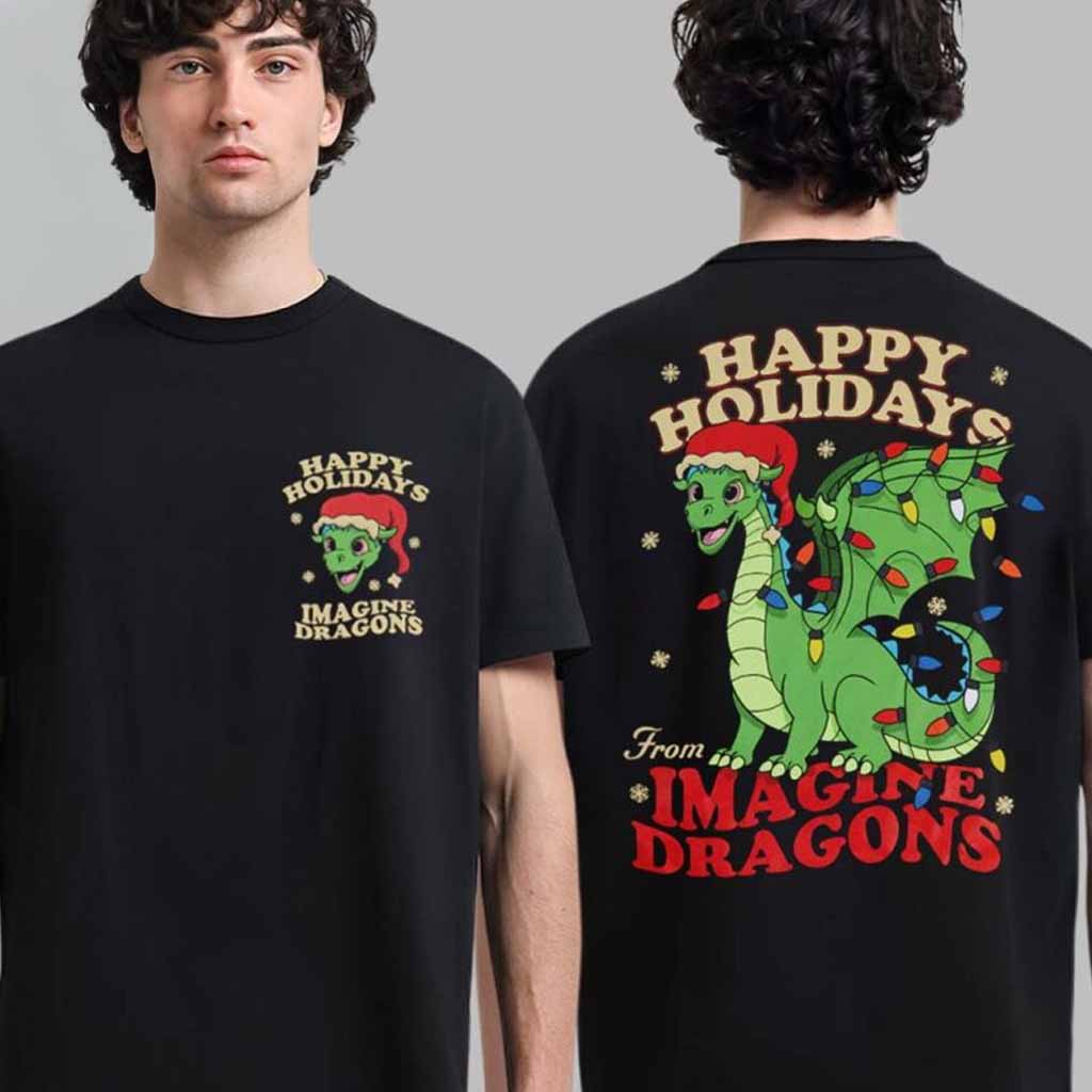 Imagine Dragon Happy Holiday 2024 Cartoon Dragon Loomy Holiday Shirt Gifts For Xmas Imagine Dragon Happy Holiday 2024 Cartoon Dragon Loomy Holiday Shirt Gifts For Xmas