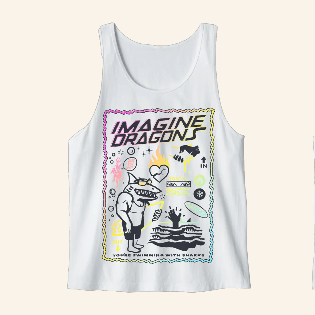 Imagine Dragons Music Merch Sharks Beach Tank Gifts For Fans Imagine Dragons Music Merch Sharks Beach Tank Gifts For Fans