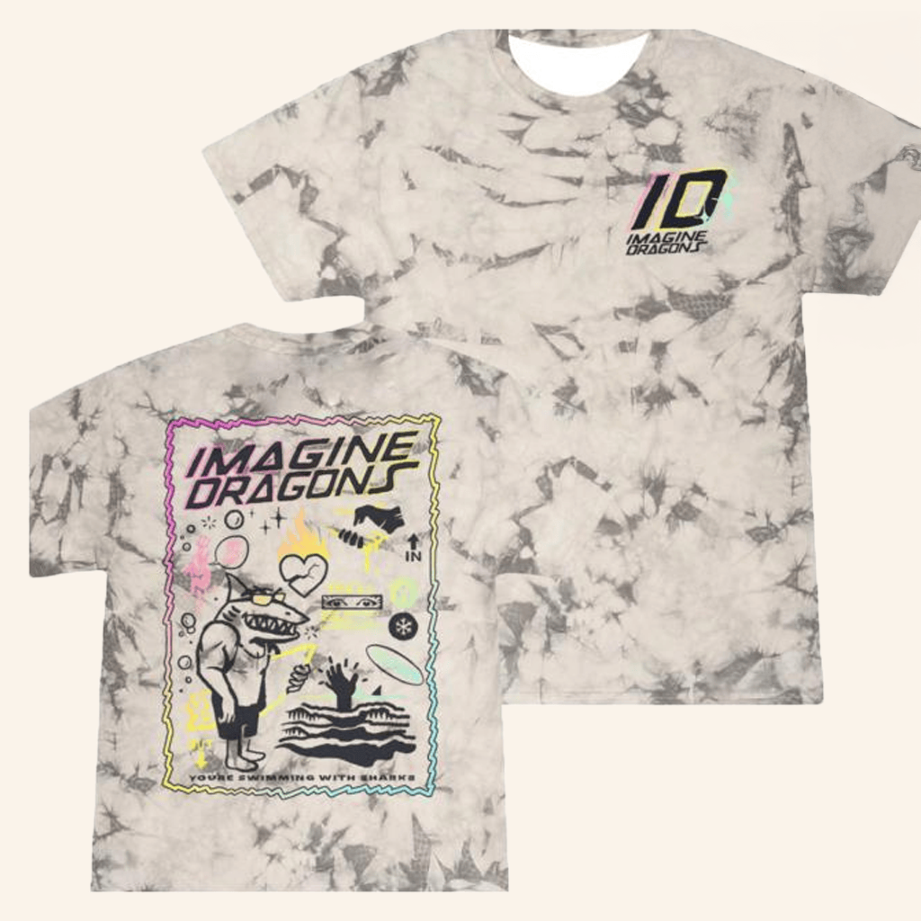 Imagine Dragons Music Merch Sharks Tie Dye T-Shirt Gifts For Fans Imagine Dragons Music Merch Sharks Tie Dye T-Shirt Gifts For Fans