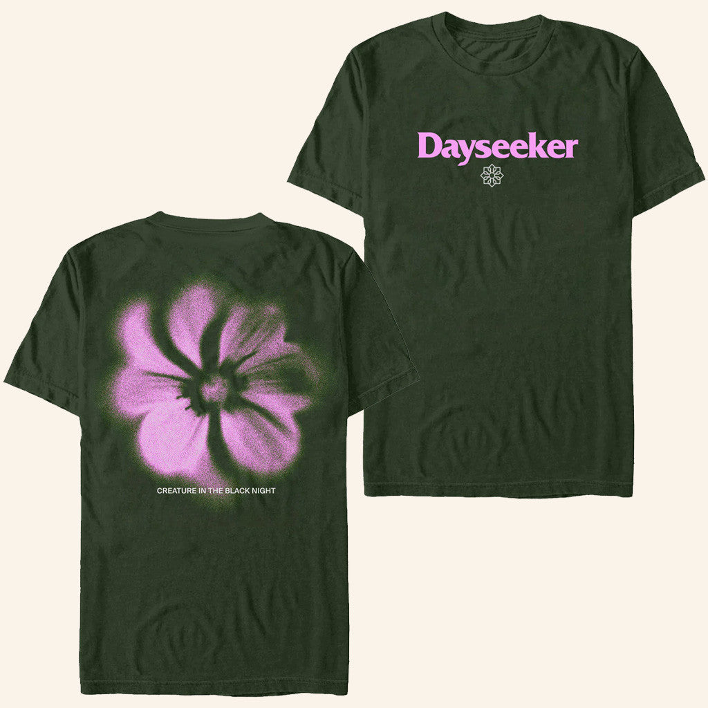 Impericon Merch Dayseeker Faded Flower Military Green T-Shirt Wife Gifts