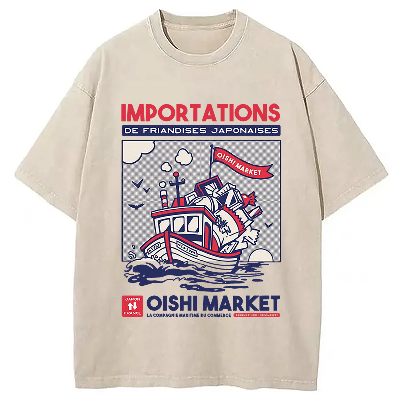 Importations De Friandises Japanese Washed T-Shirt Retro Humor Outfit Idea Gifts For Best Friend Importations De Friandises Japanese Washed T-Shirt Retro Humor Outfit Idea Gifts For Best Friend
