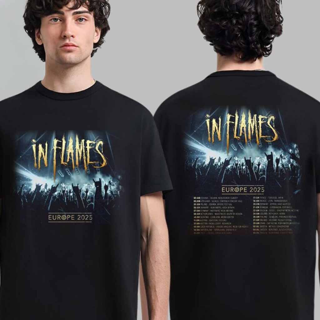 In Flames Europe Tour 2025 Tour Date List T-Shirt Fan Merch Gifts For Father