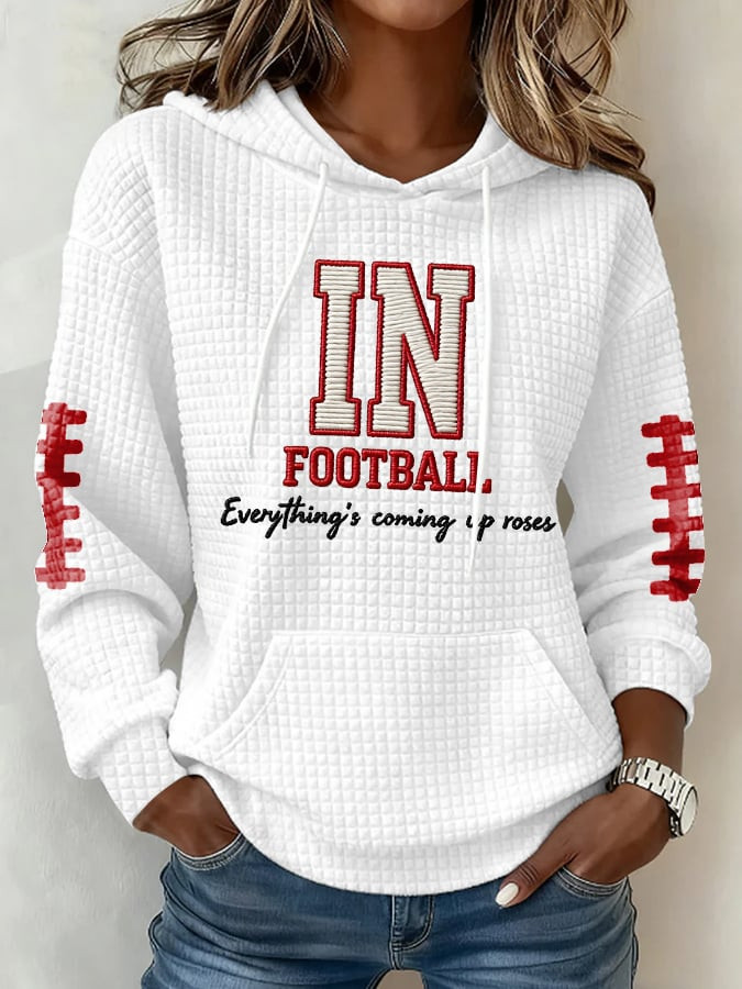 In Football Everything's Coming Up Roses Hoodie Indiana Hoosiers Merch Football Gear