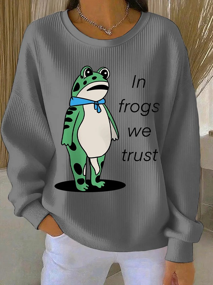 In Frogs We Trust Sweatshirt Portland Frog Merch No Kings Protest Apparel Gifts