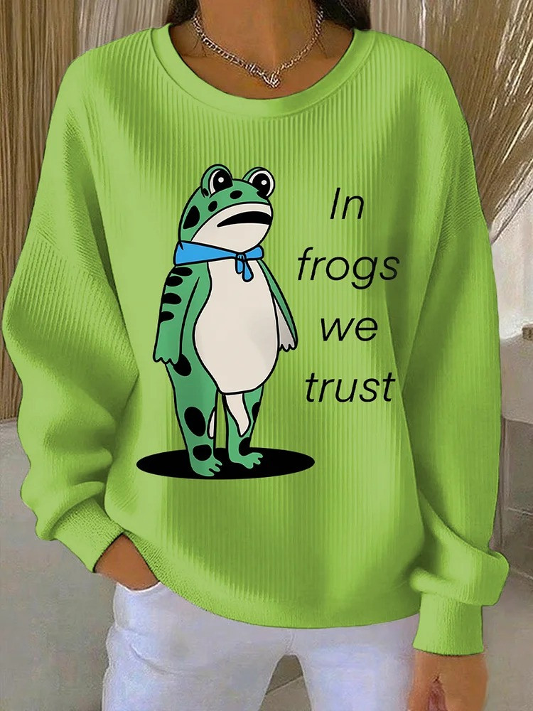 In Frogs We Trust Sweatshirt Portland Frog Merch No Kings Protest Apparel Gifts For Her