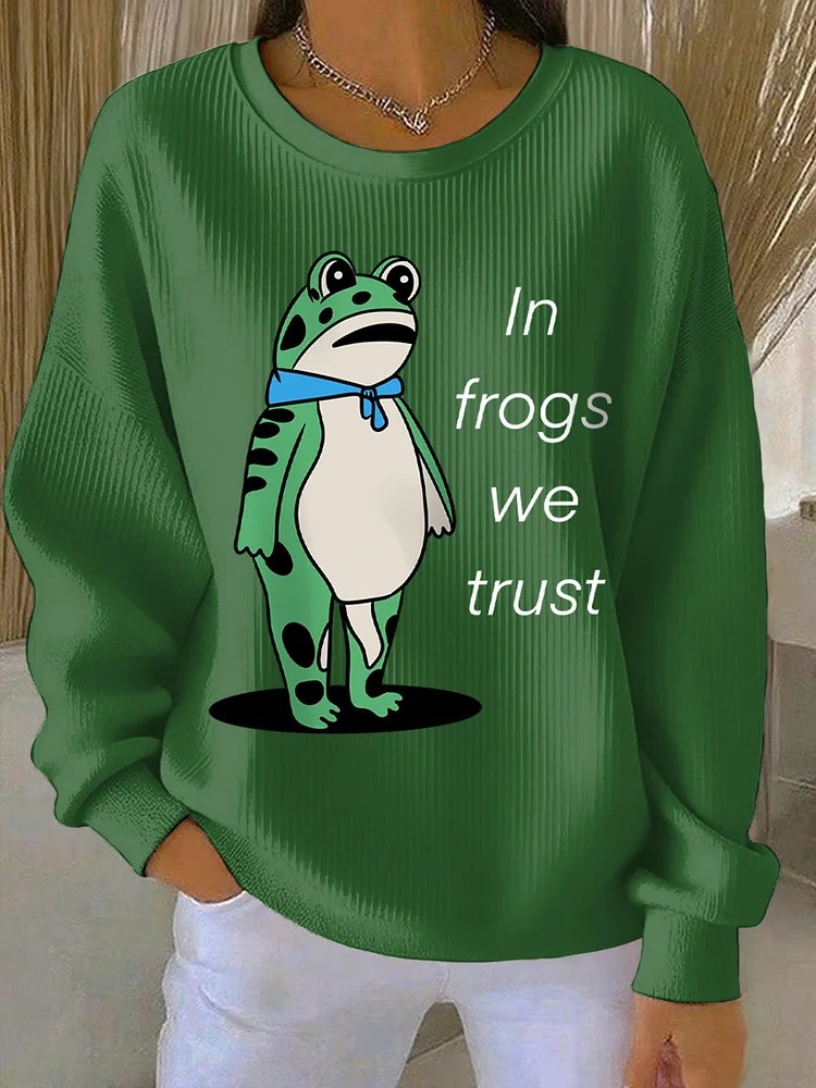 In Frogs We Trust Sweatshirt Portland Frog Protest No Kings Apparel Gifts For Her