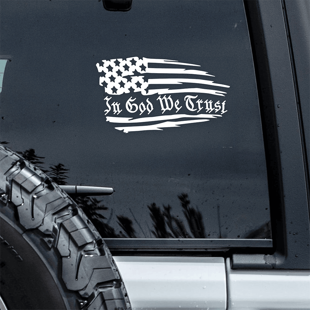 In God We Trust Decal Sticker American Flag Car Window Patriotic Present Ideas
