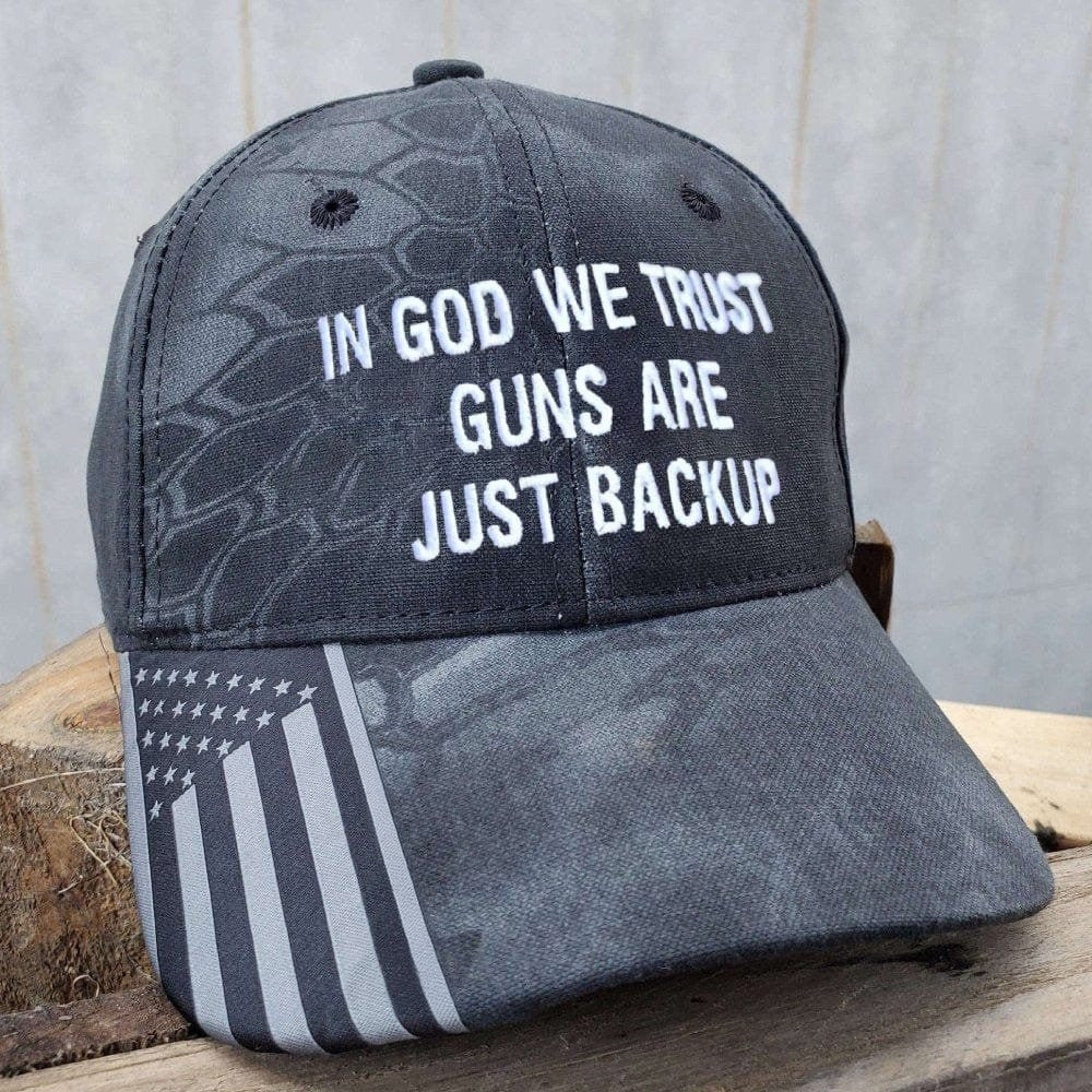 In God We Trust Guns Are Just Backup Embroidered Camo Hat Pro Gun Rights Patriotic Hat In God We Trust Guns Are Just Backup Embroidered Camo Hat Pro Gun Rights Patriotic Hat
