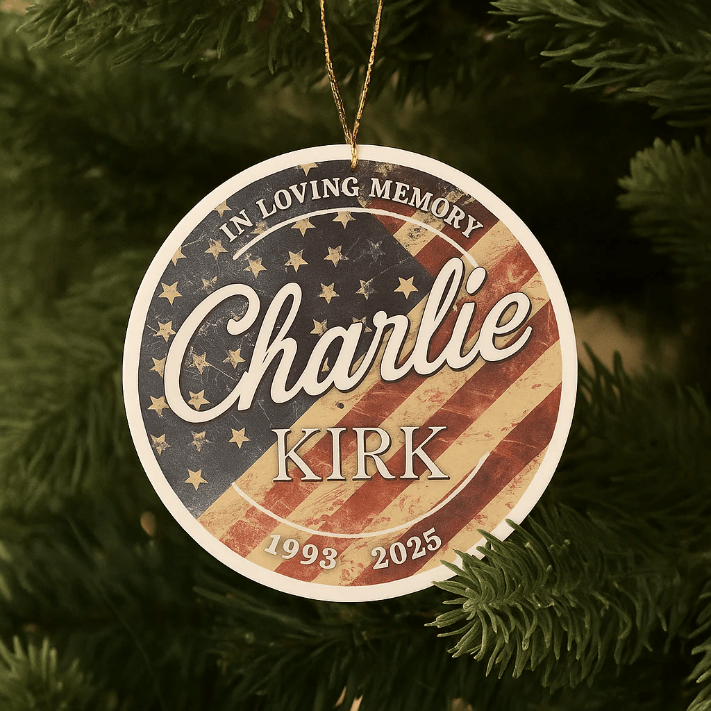 In Loving Memory Charlie Kirk Ornament Kirk Merchandise Patriotic Christmas Ornament