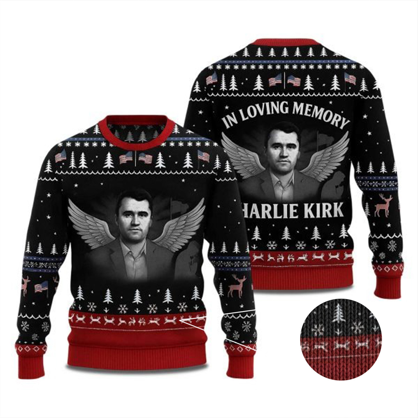In Loving Memory Charlie Kirk Ugly Christmas Sweater RIP Charlie Kirk Sweater TPUSA Merch