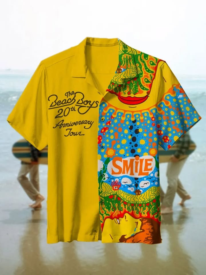 In Memory Of Brian Wilson Hawaiian Shirt Smile The Beach Boys 20Th Anniversary Tour Merch