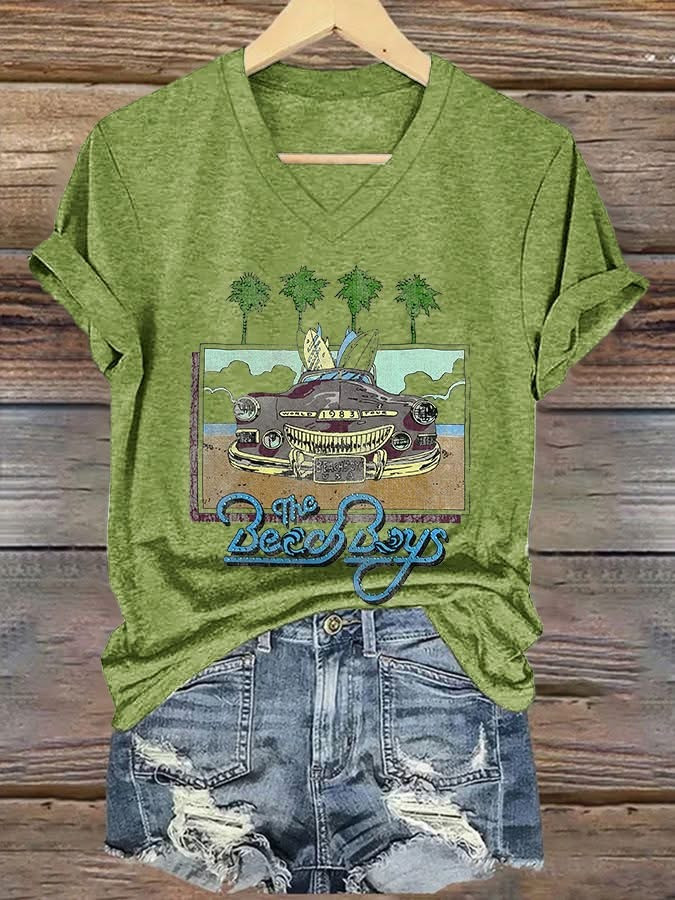 In Memory Of Brian Wilson Women's V-Neck Shirt The Soul Of The Beach Boys Fan Gifts For Her