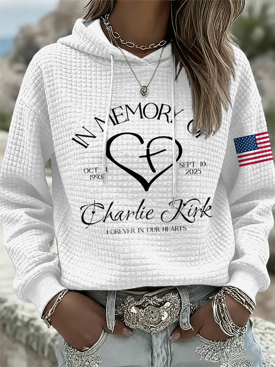 In Memory Of Charlie Kirk Hoodie Forever In Our Hearts 1993 2025 Best Charlie Kirk Clothing