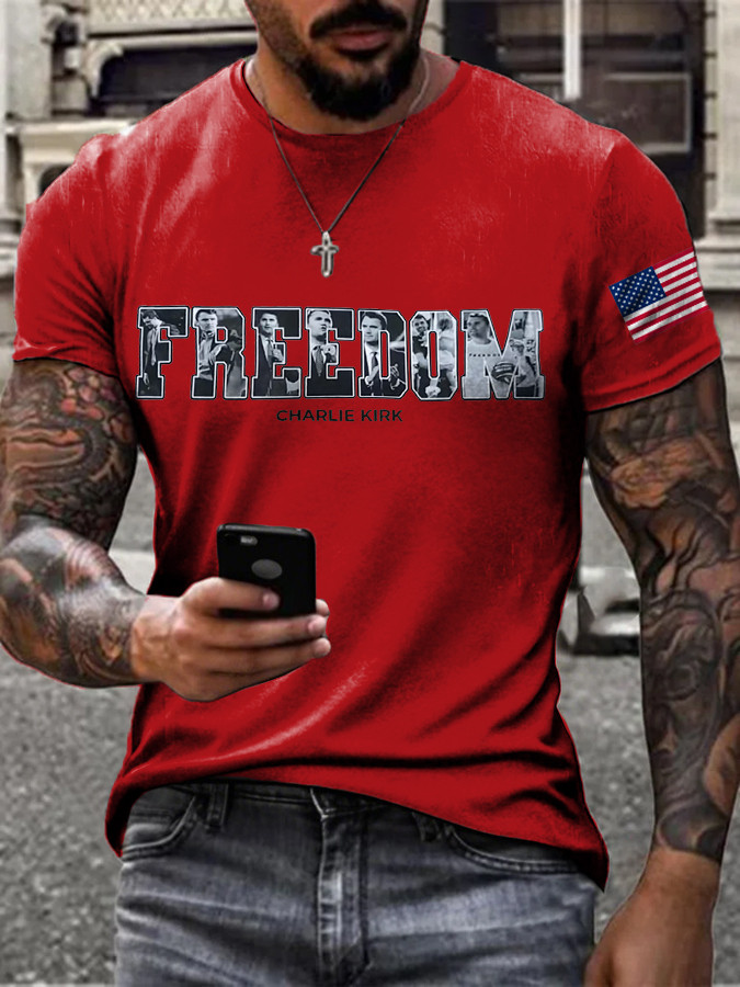 In Memory Of Charlie Kirk T-Shirt Freedom Tribute Red White And Blueberries Shirt