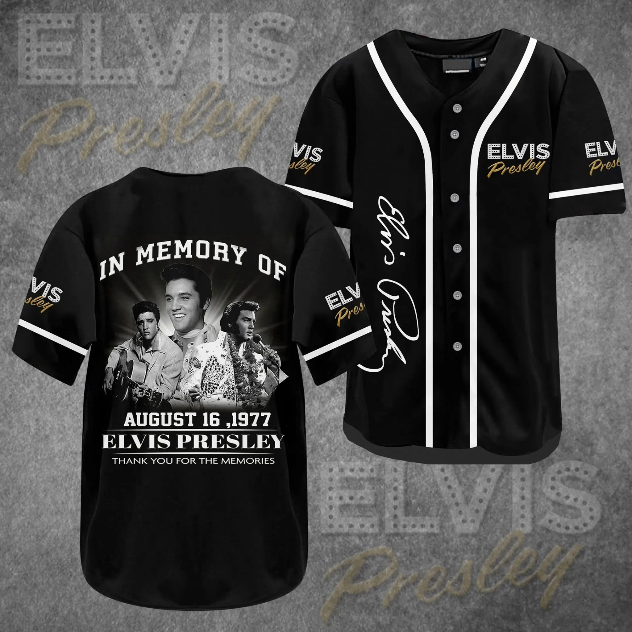 In Memory Of Elvis Presley August 16 1977 Jersey Thank You For The Memories Fan Merch