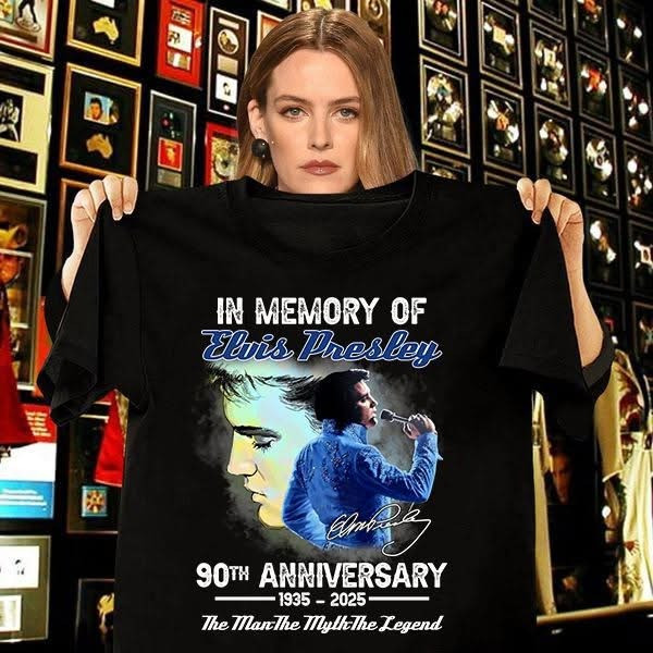 In Memory Of Elvis Presley Shirt 90Th Anniversary 1935 2025 The Man Myth Legend Fan Gifts