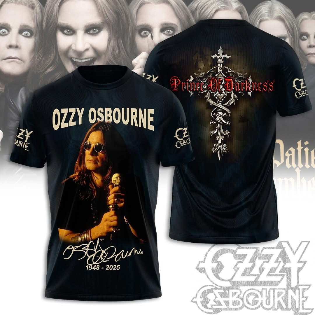 In Memory Of Ozzy Osbourne RIP Shirt 1948 2025 Signature Prince Of Darkness Fan Merch Item