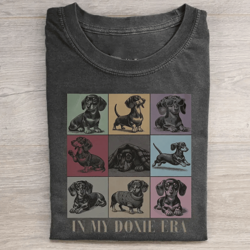 In My Doxie Era T-Shirt Dachshund Collage Dog Lover Tee Cute Dachshund Shirt Best Gift For Dachshund Owners