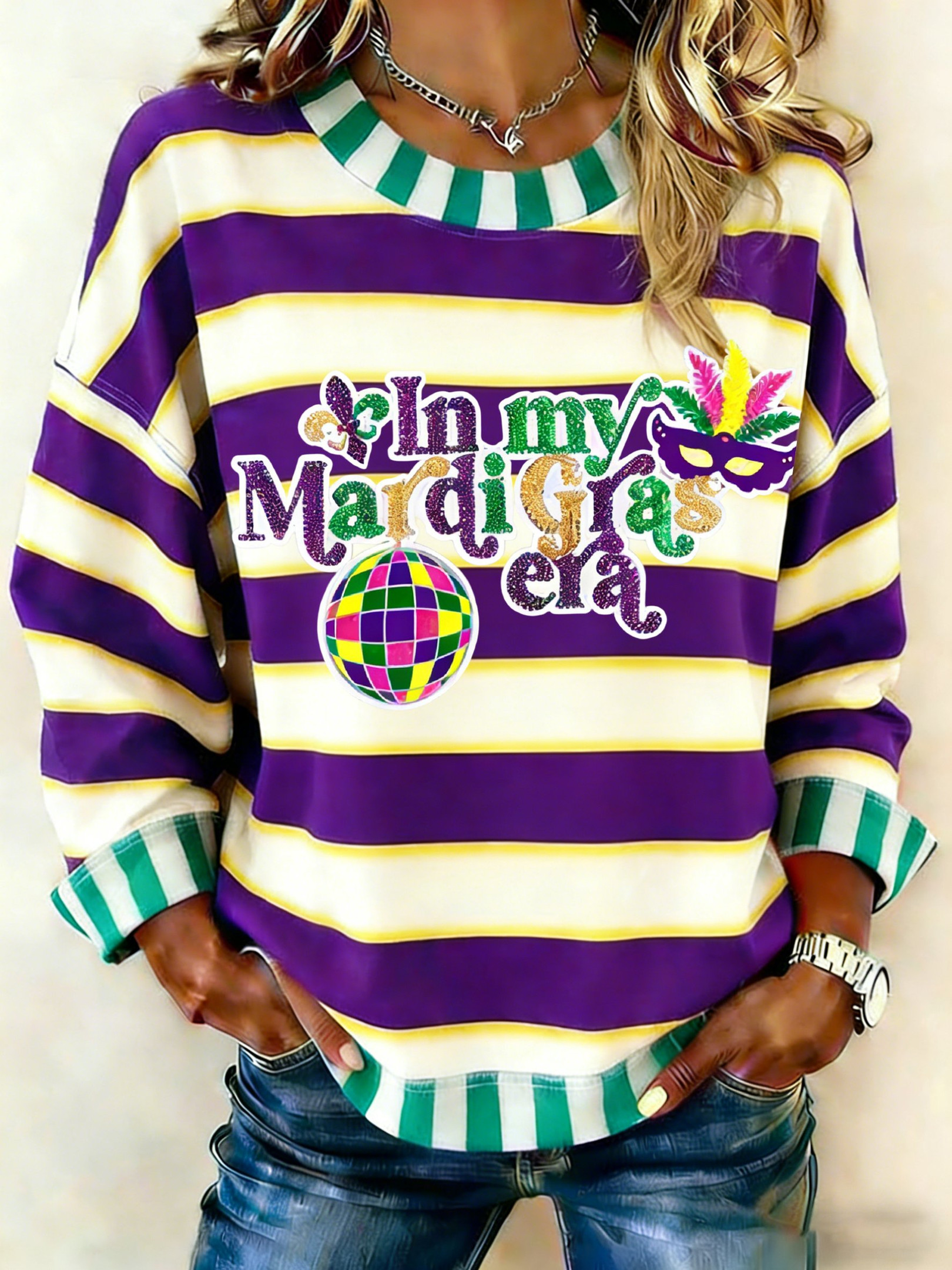 In My Mardi Gras Era Sweatshirt Cute Clothes For Mardi Gras Holiday Clothing Gifts For Her