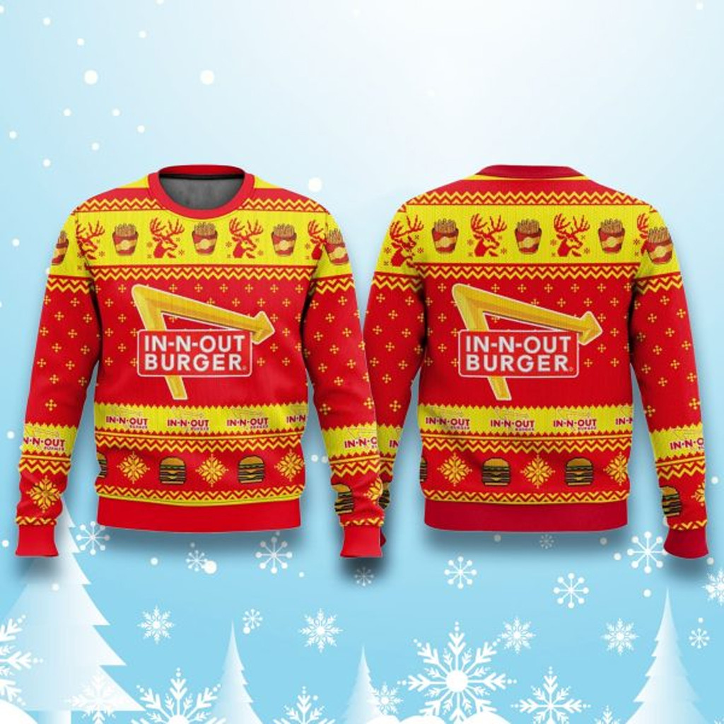 In N Out Burger Ugly Christmas Sweater Christmas Gifts For Boyfriend