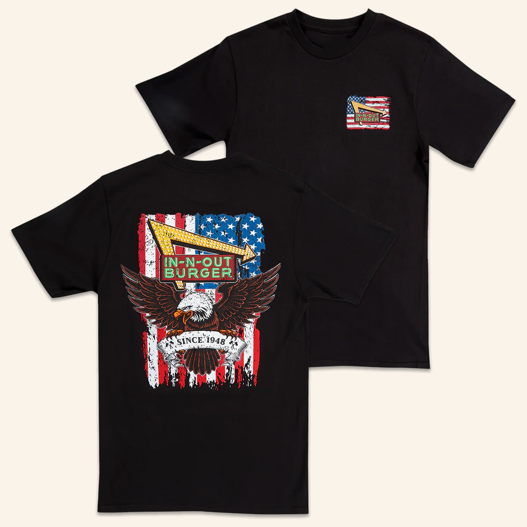 In N Out Merch Eagle USA Black T-Shirt Christmas Presents For Dad In N Out Merch Eagle USA Black T-Shirt Christmas Presents For Dad