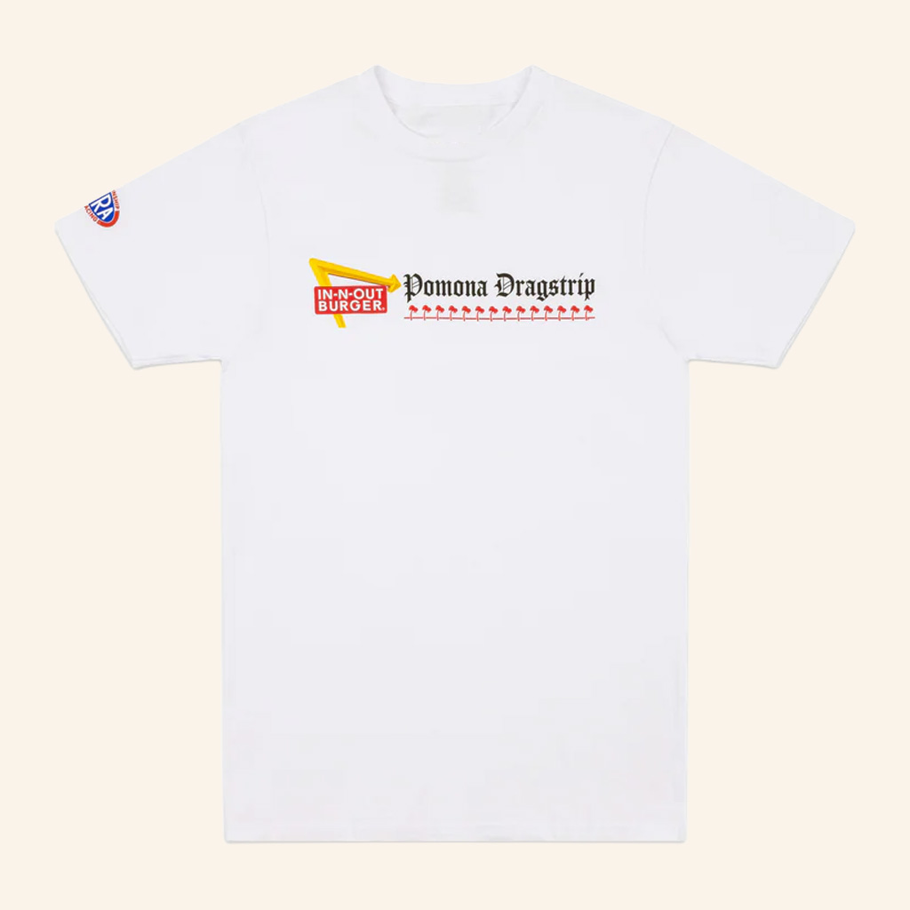 In N Out Merch Pomona Dragstrip T-Shirt White Husband Christmas Gift Ideas In N Out Merch Pomona Dragstrip T-Shirt White Husband Christmas Gift Ideas