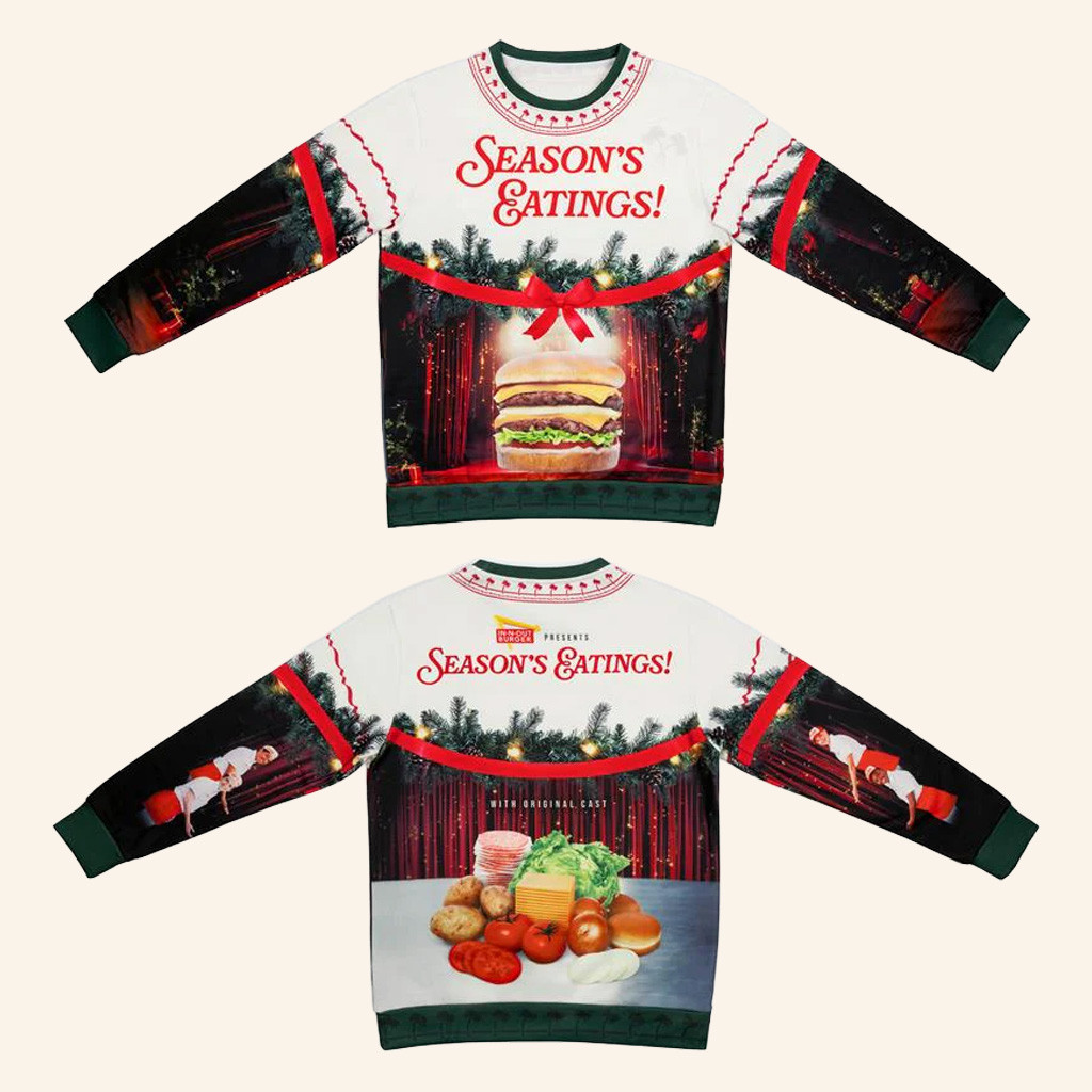 In N Out Merch Season's Eatings Christmas Sweater Husband Christmas Gift Ideas