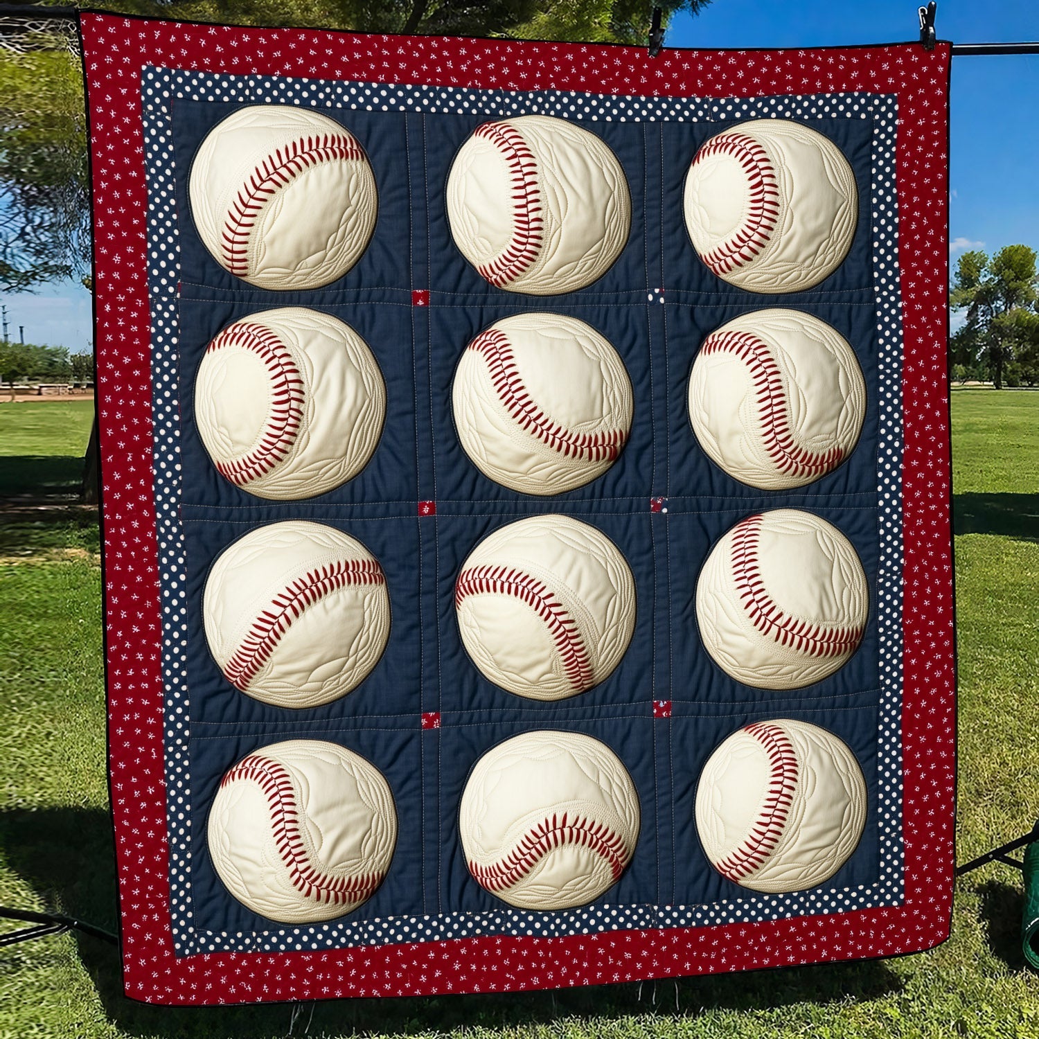 In the Ballpark Quilted Blanket Baseball Christmas Gifts