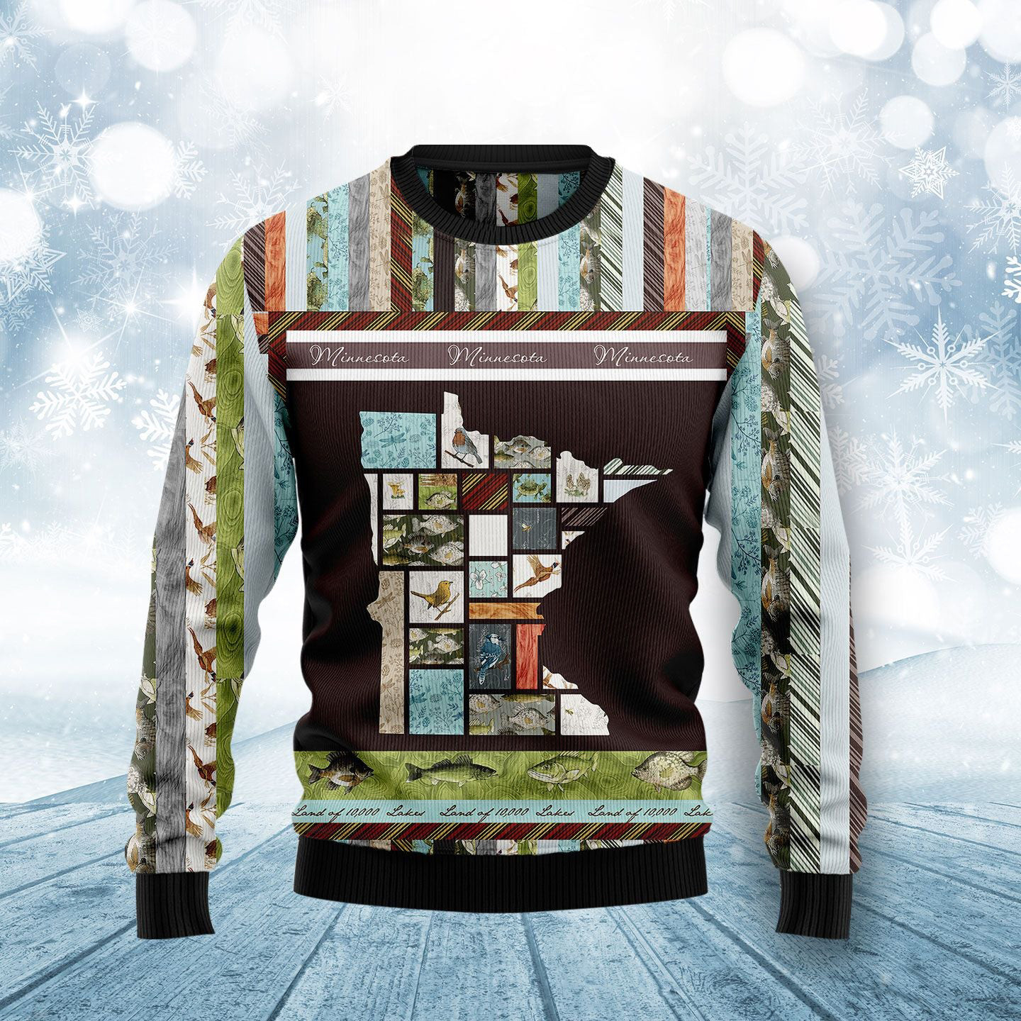 In The Deep Heart Of Minnesota Ugly Christmas Sweater Holiday Clothing Xmas Gifts For Men