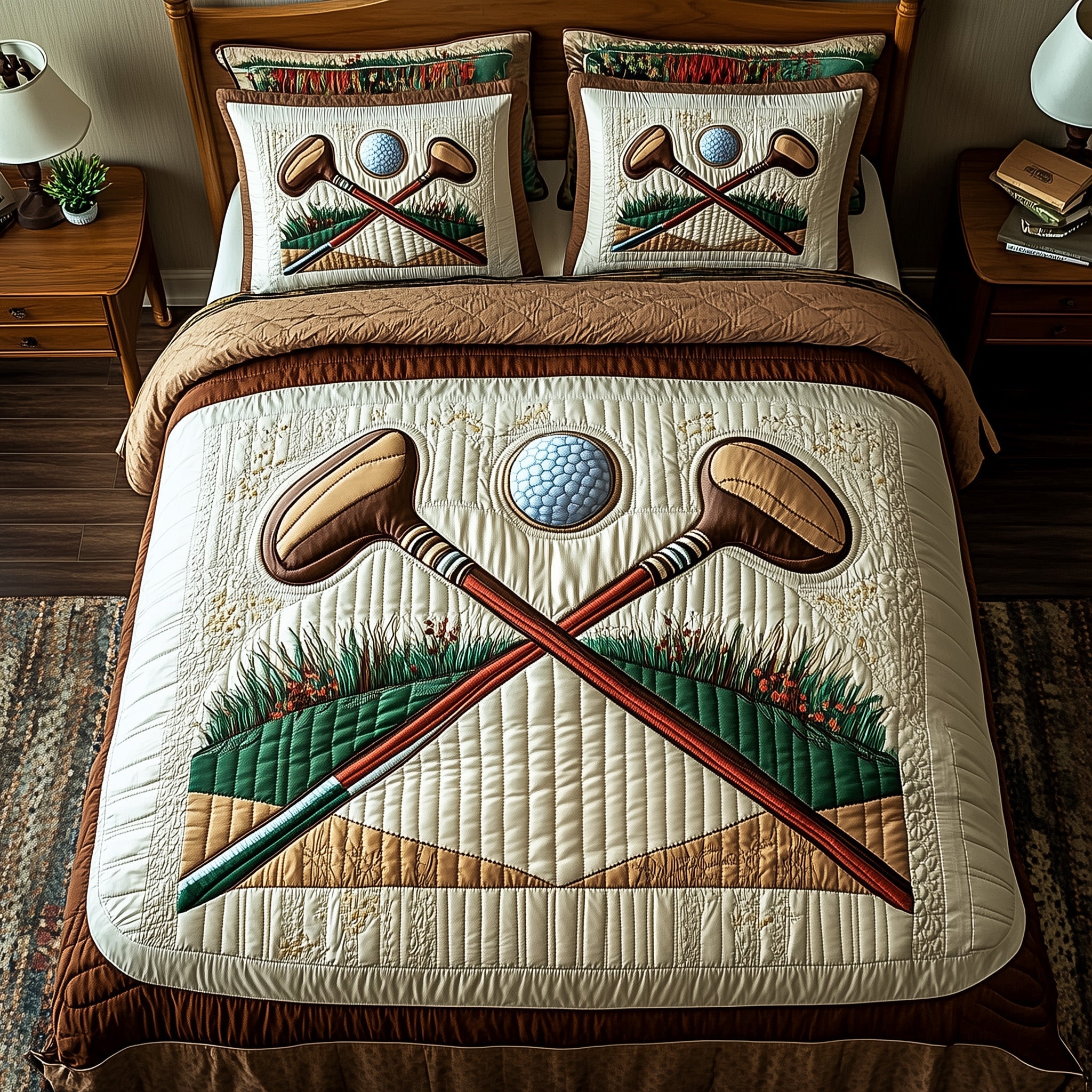In the Golf Bag Quilted Bedding Set Duvet Cover Merchandise Father'S Day Golf Gifts
