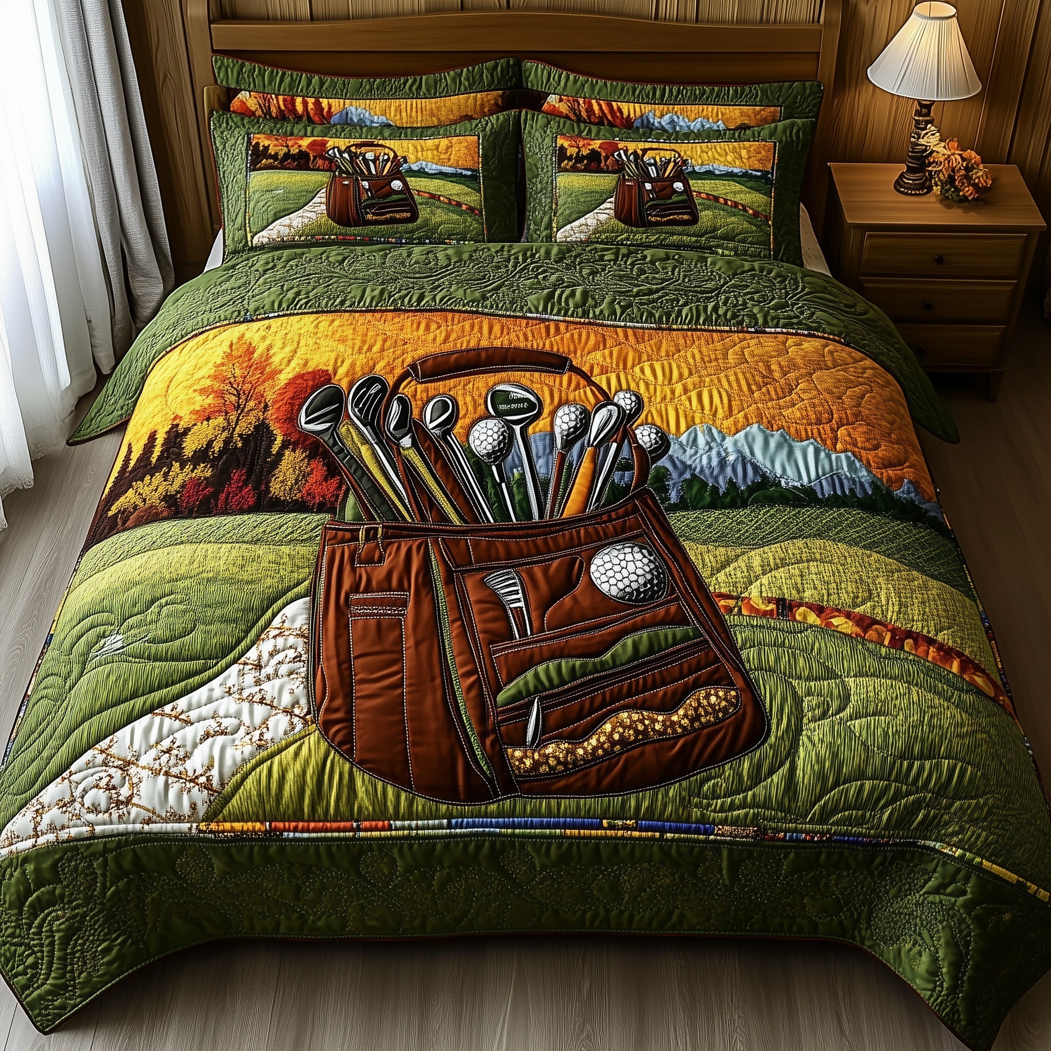 In the Golf Bag Quilted Bedding Set Duvet Cover Merchandise Gift For Golf Lover