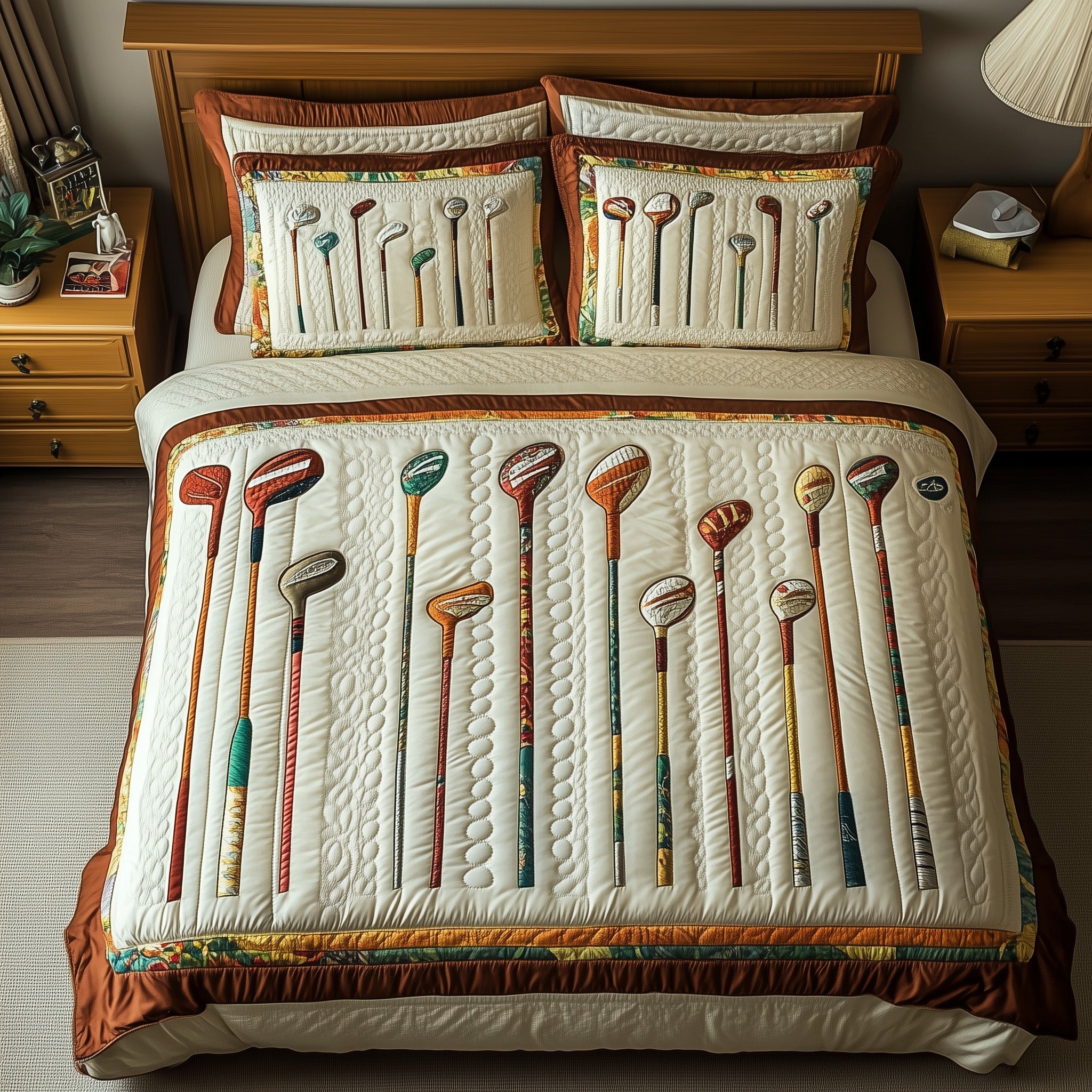 In the Golf Bag Quilted Bedding Set Duvet Cover Merchandise Golf Christmas Gifts